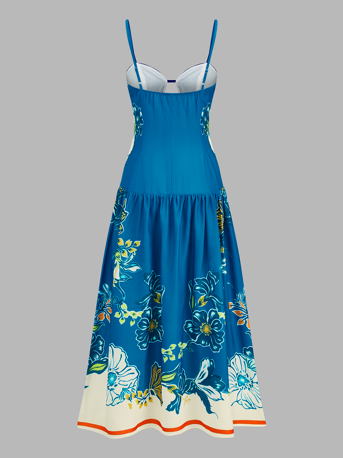 Floral Print Cut Out Bust Cami Midi Dress for Women Summer Trend