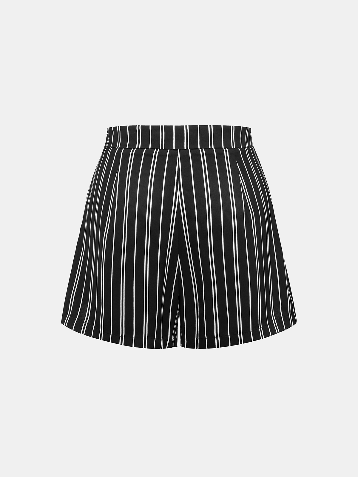 Satin Wrap Bodysuit & Striped Shorts Set for Women's Summer Fashion