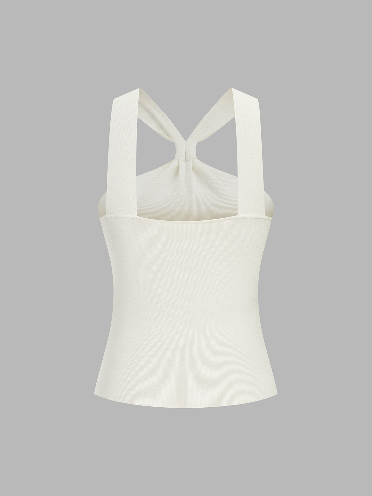 Knot Detail Ribbed Knit Tank Top for Women Summer Casual