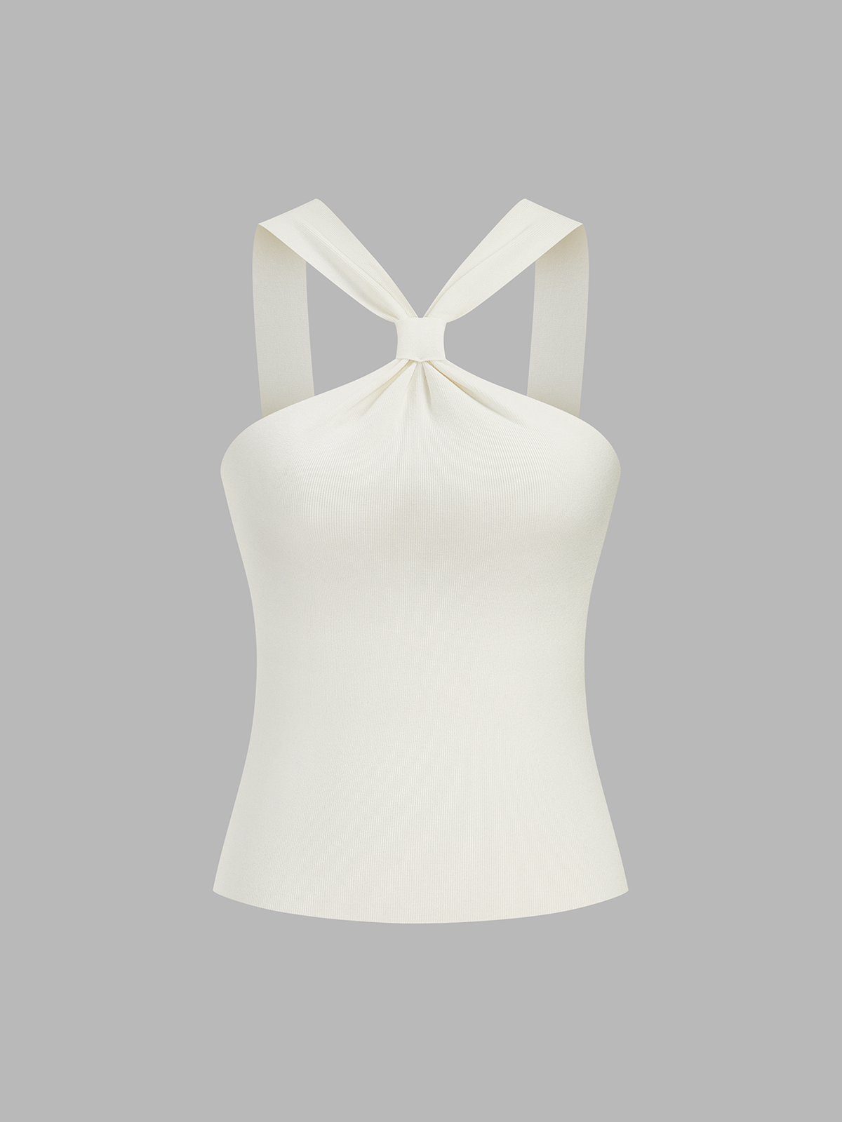 Knot Detail Ribbed Knit Tank Top for Women Summer Casual