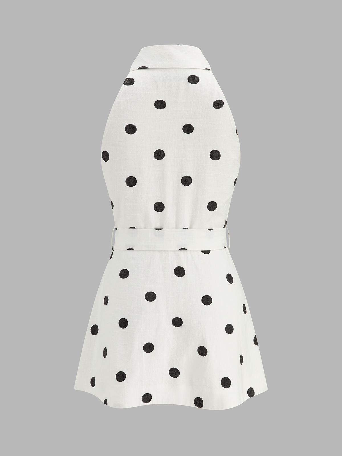 Polka Dot Belted Top & Shorts Set for Summer Casual Wear