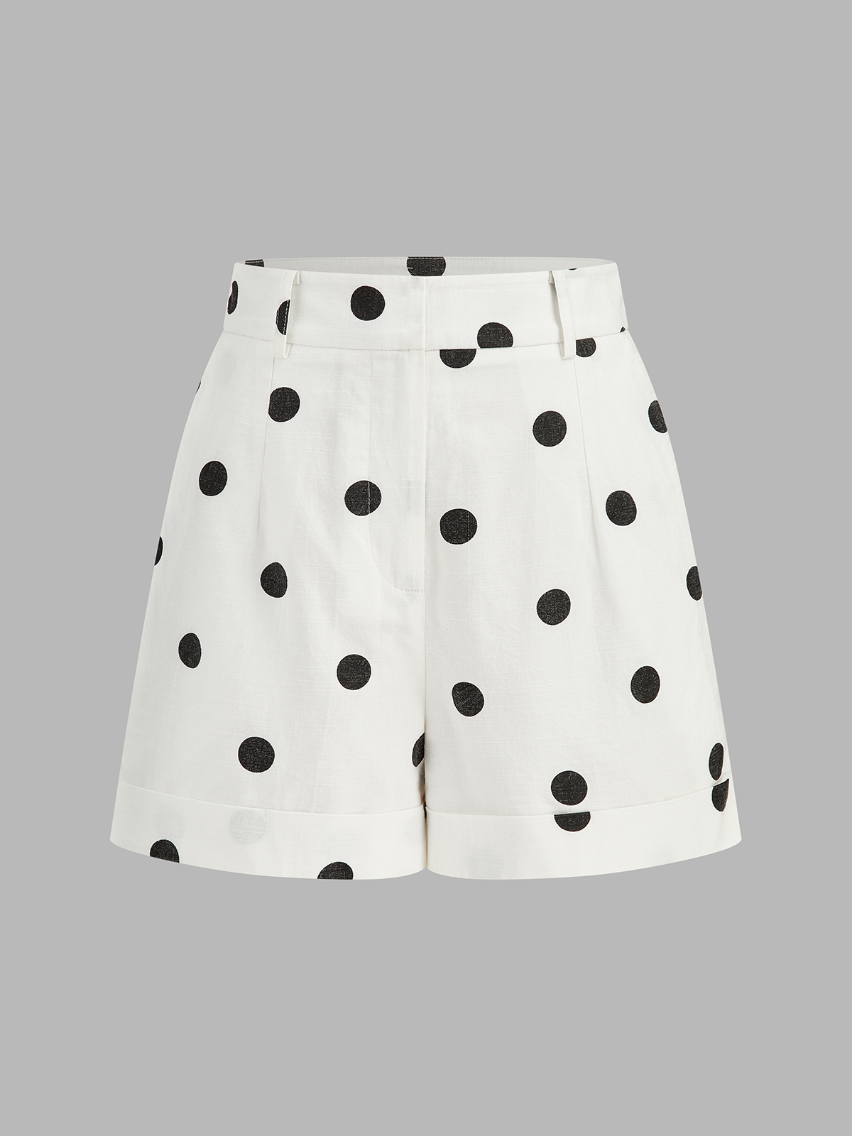 Polka Dot Belted Top & Shorts Set for Summer Casual Wear