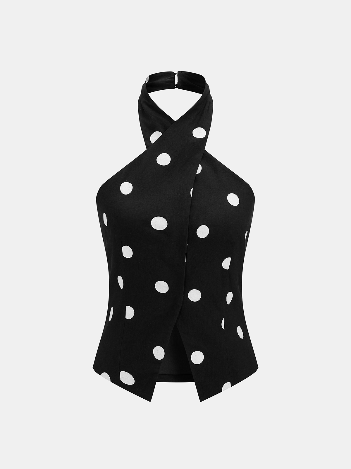 Polka Dot Crisscross Halter Tank Top Women's Summer Fashion