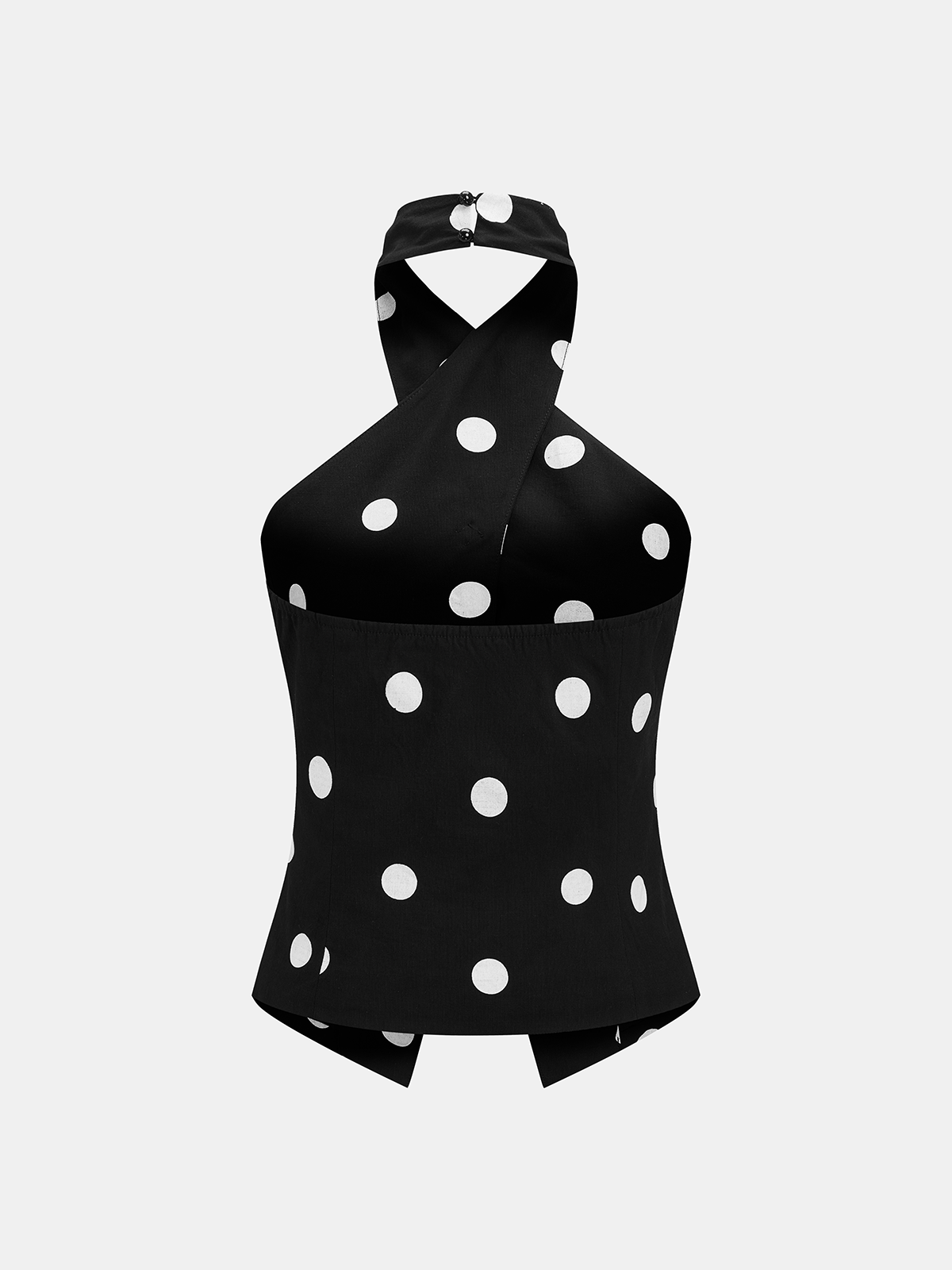 Polka Dot Crisscross Halter Tank Top Women's Summer Fashion