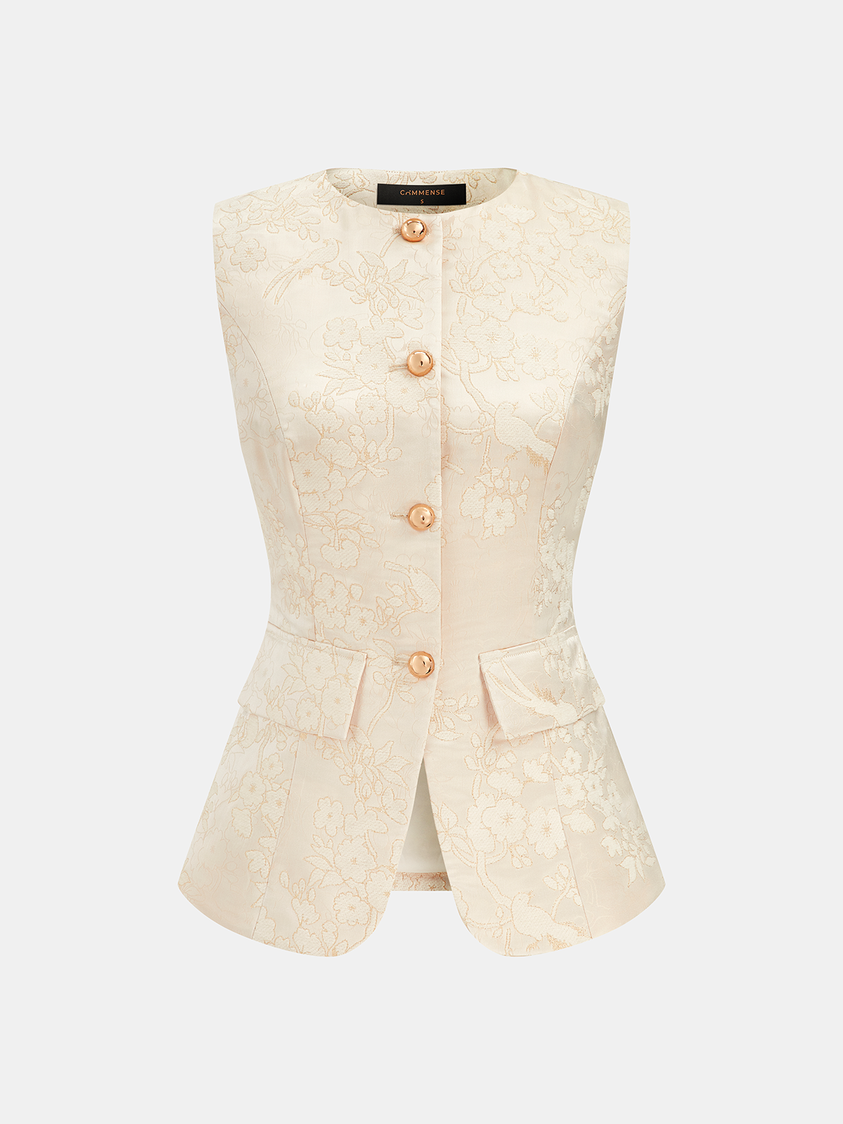 Floral Jacquard Sleeveless Vest & Shorts Set for Women's Stylish Summer Wear