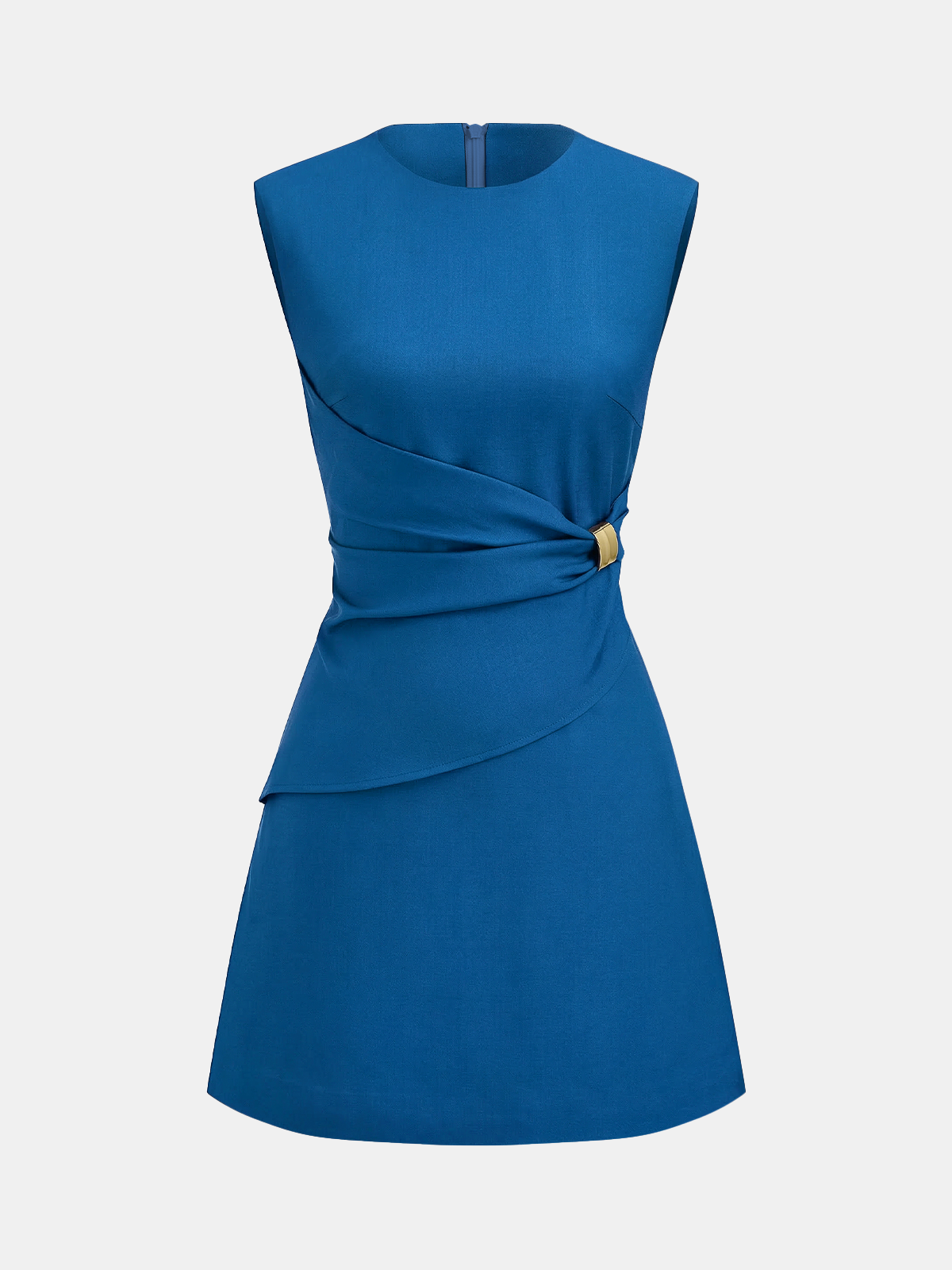 Sleeveless Buckle Waist Mini Dress Trendy Women's Casual Summer Outfit