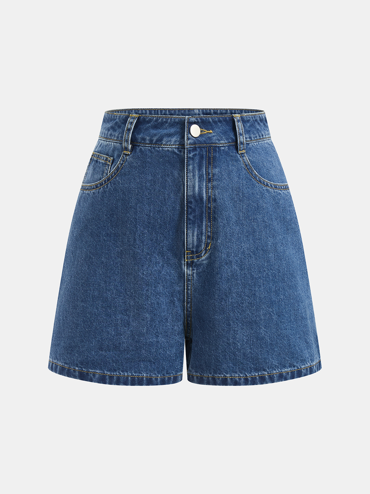 Tie-Back Denim Sleeveless Crop Top & High-Waisted Shorts Set