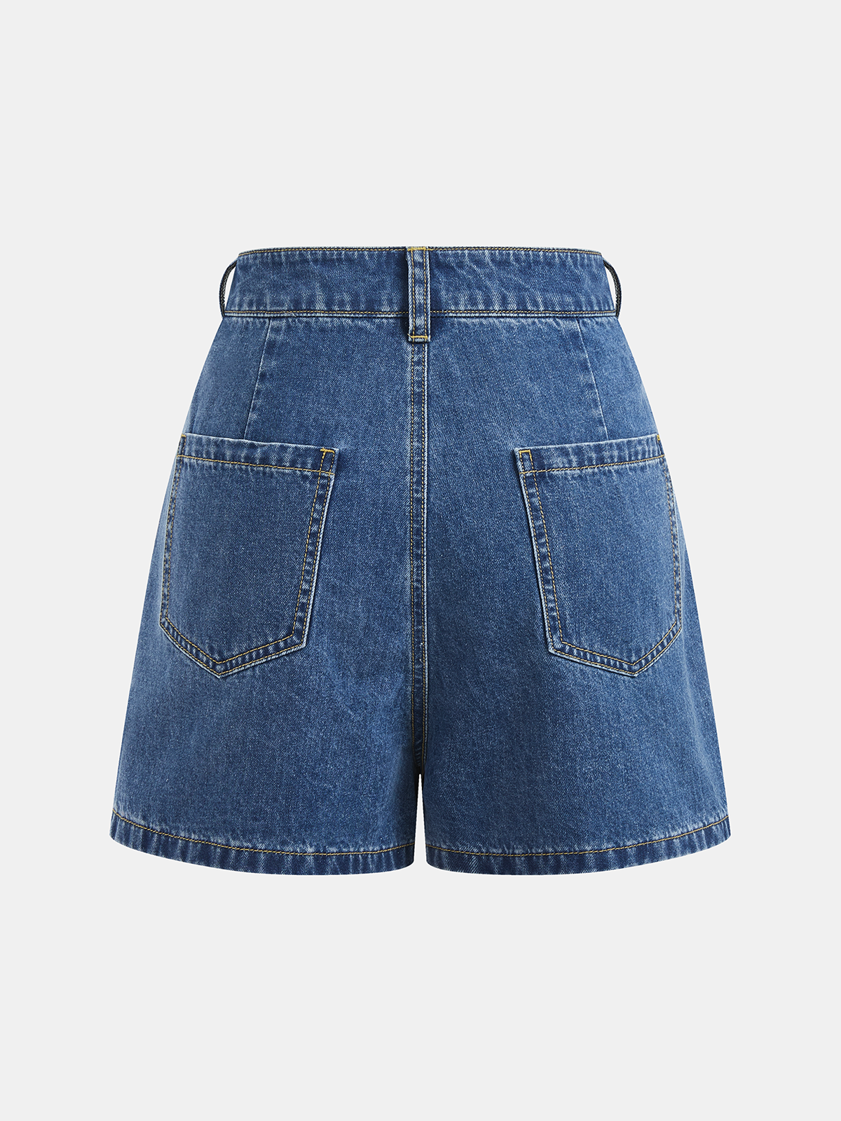 Tie-Back Denim Sleeveless Crop Top & High-Waisted Shorts Set