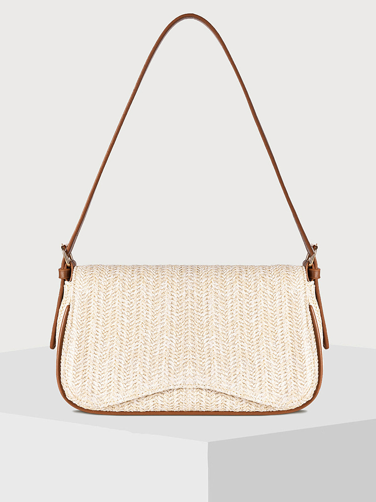 Casual Straw-Texture Shoulder Bag for Women Lightweight Summer