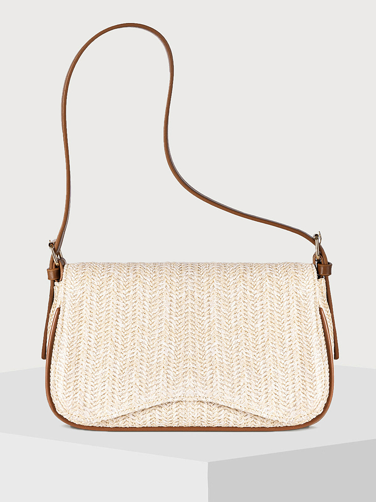 Casual Straw-Texture Shoulder Bag for Women Lightweight Summer