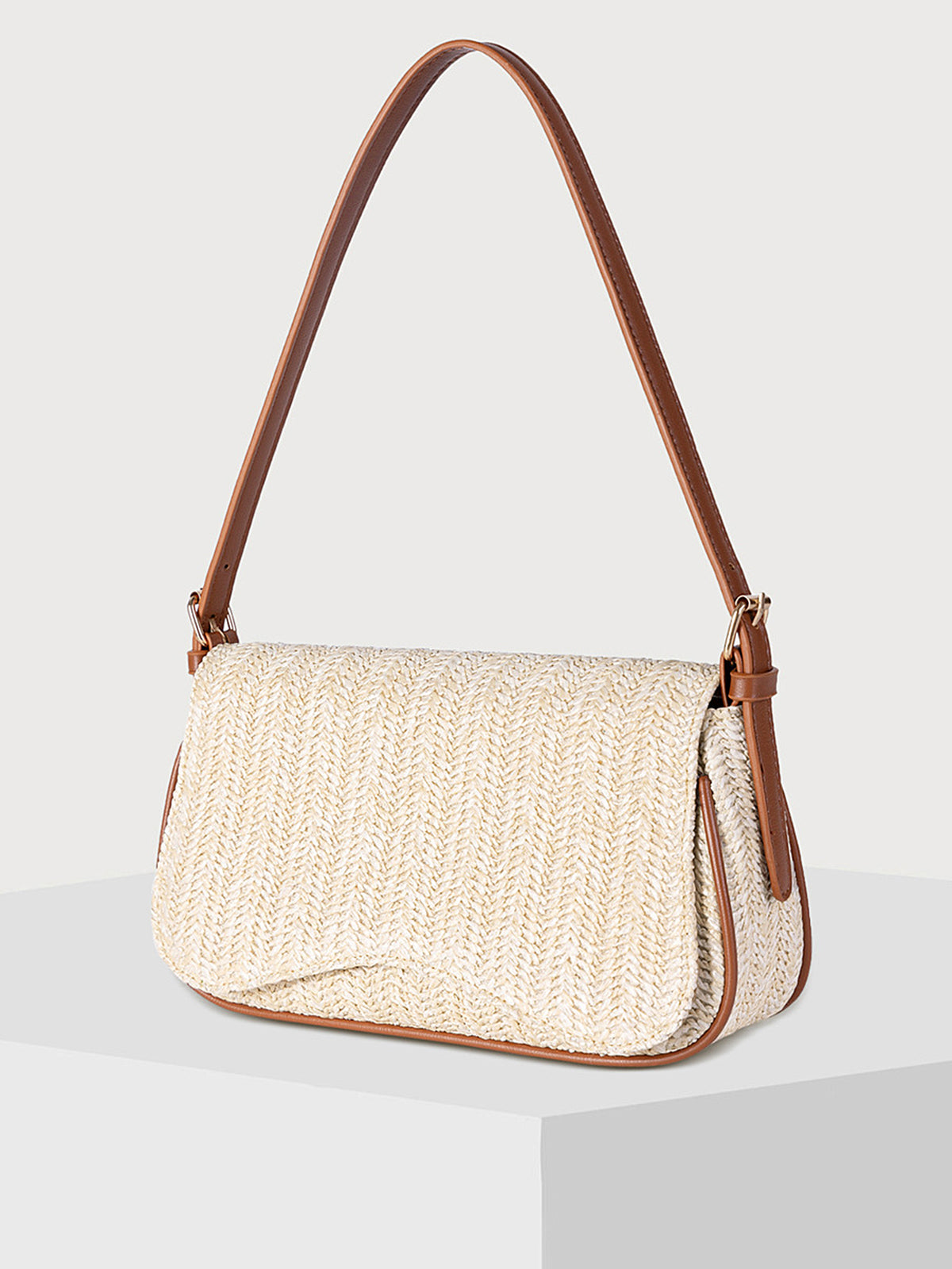 Casual Straw-Texture Shoulder Bag for Women Lightweight Summer