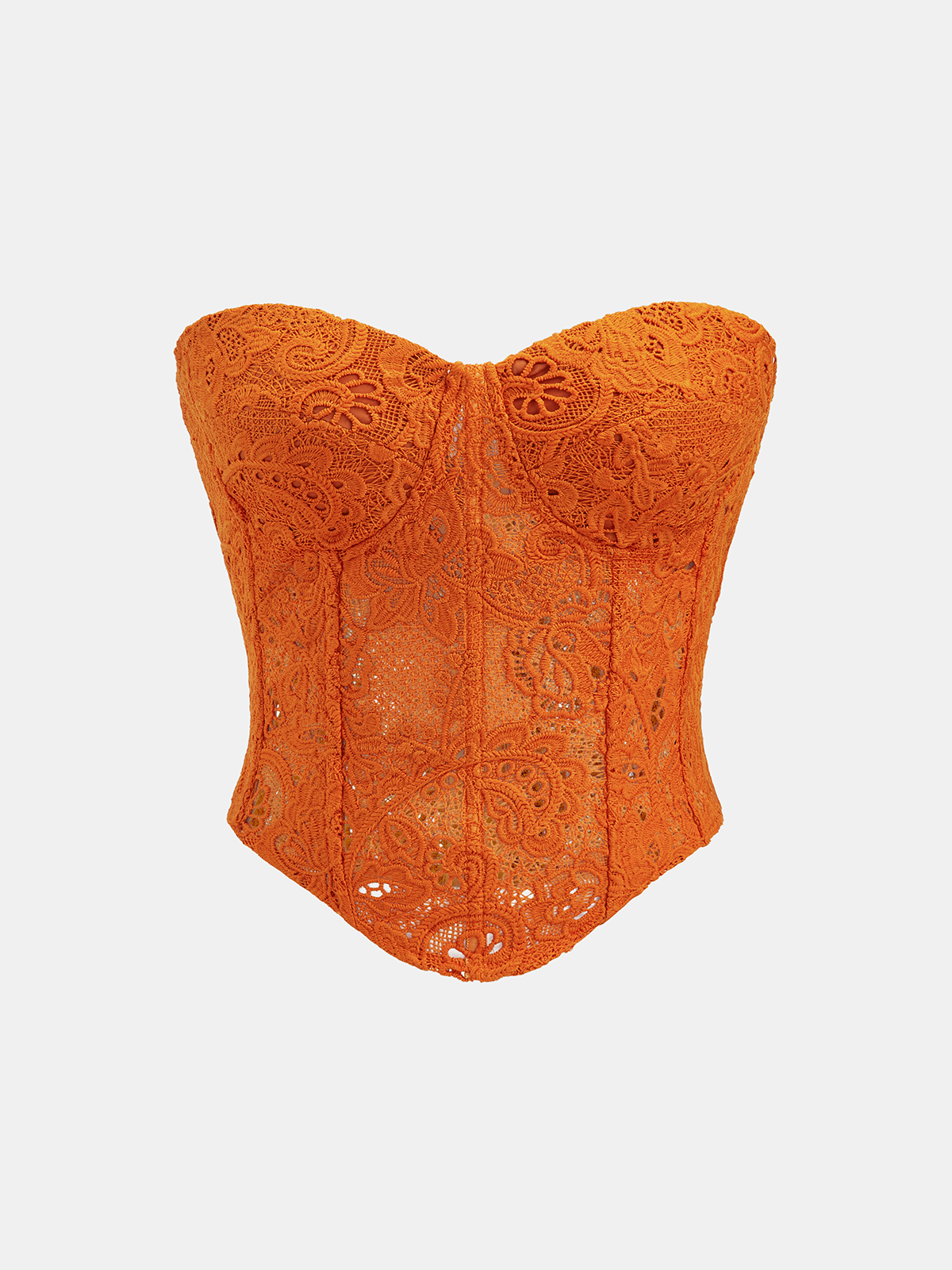 Guipure Lace Sweetheart Neck Corset Top Bridal Wedding Apparel