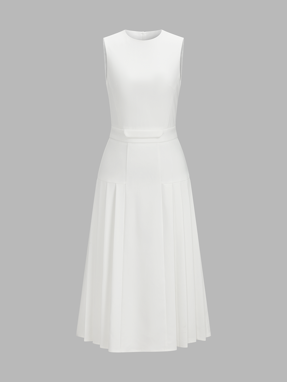 Sleeveless Pleated Midi Dress for Women Summer Casual