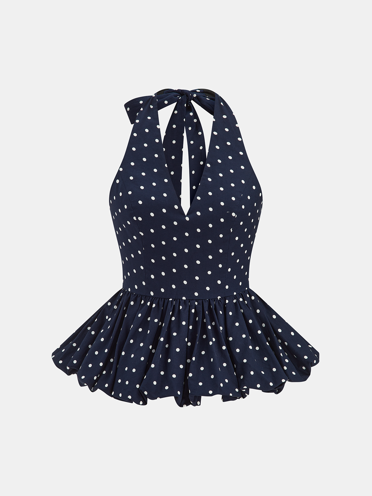 Linen Blend Polka Dot Peplum Top & Pants Set for Women Summer Casual
