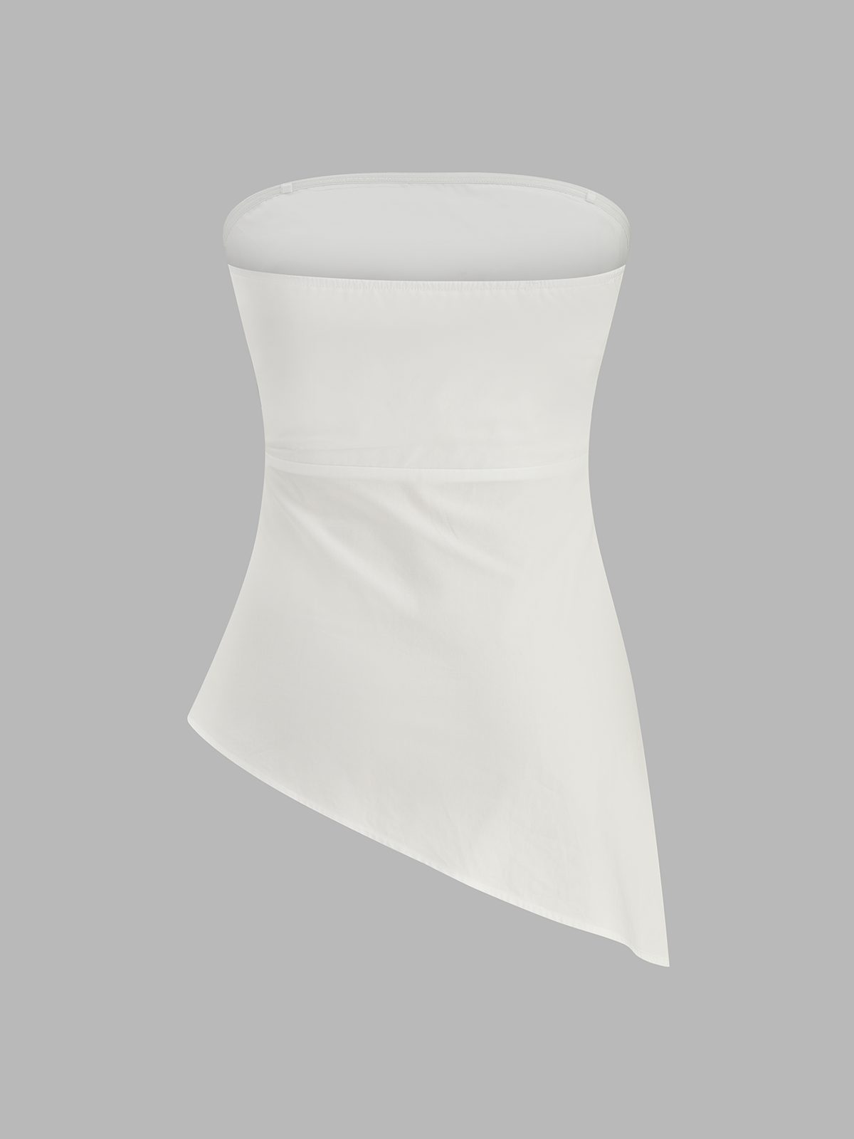 Strapless Asymmetrical Ruched Top & High-Waist Pants Outfit Set