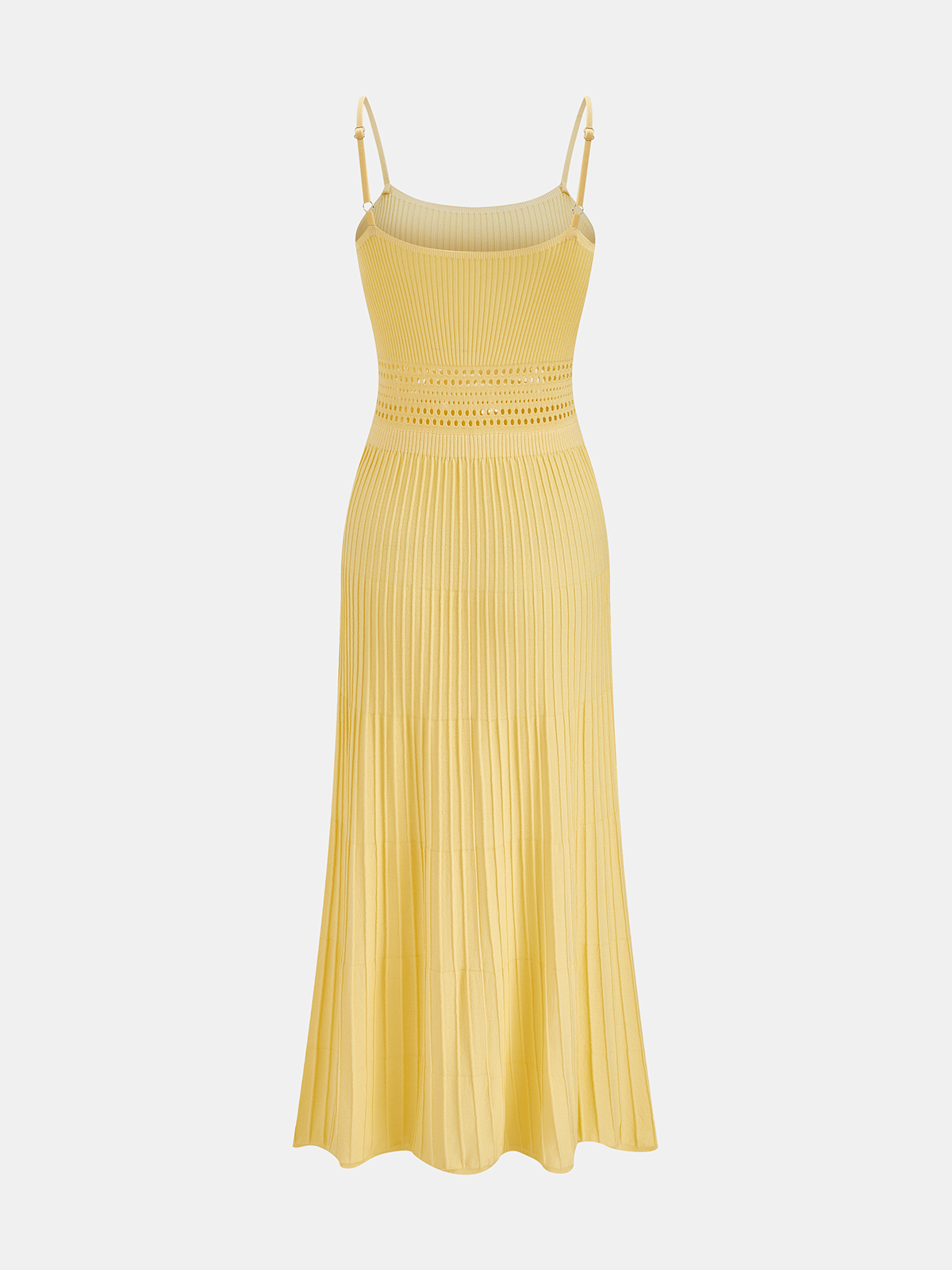Openwork Ribbed Knit Cami Maxi Dress for Women Summer Casual