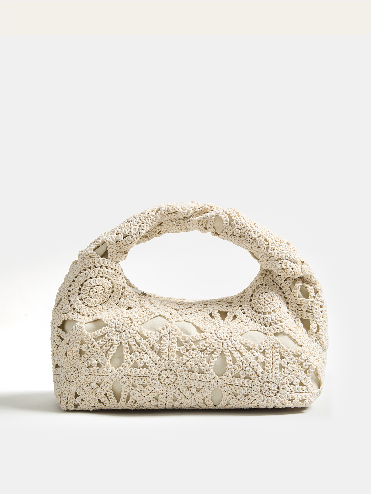 Crochet Hollow Handheld Hobo Bag Lightweight Stylish Summer Accessory