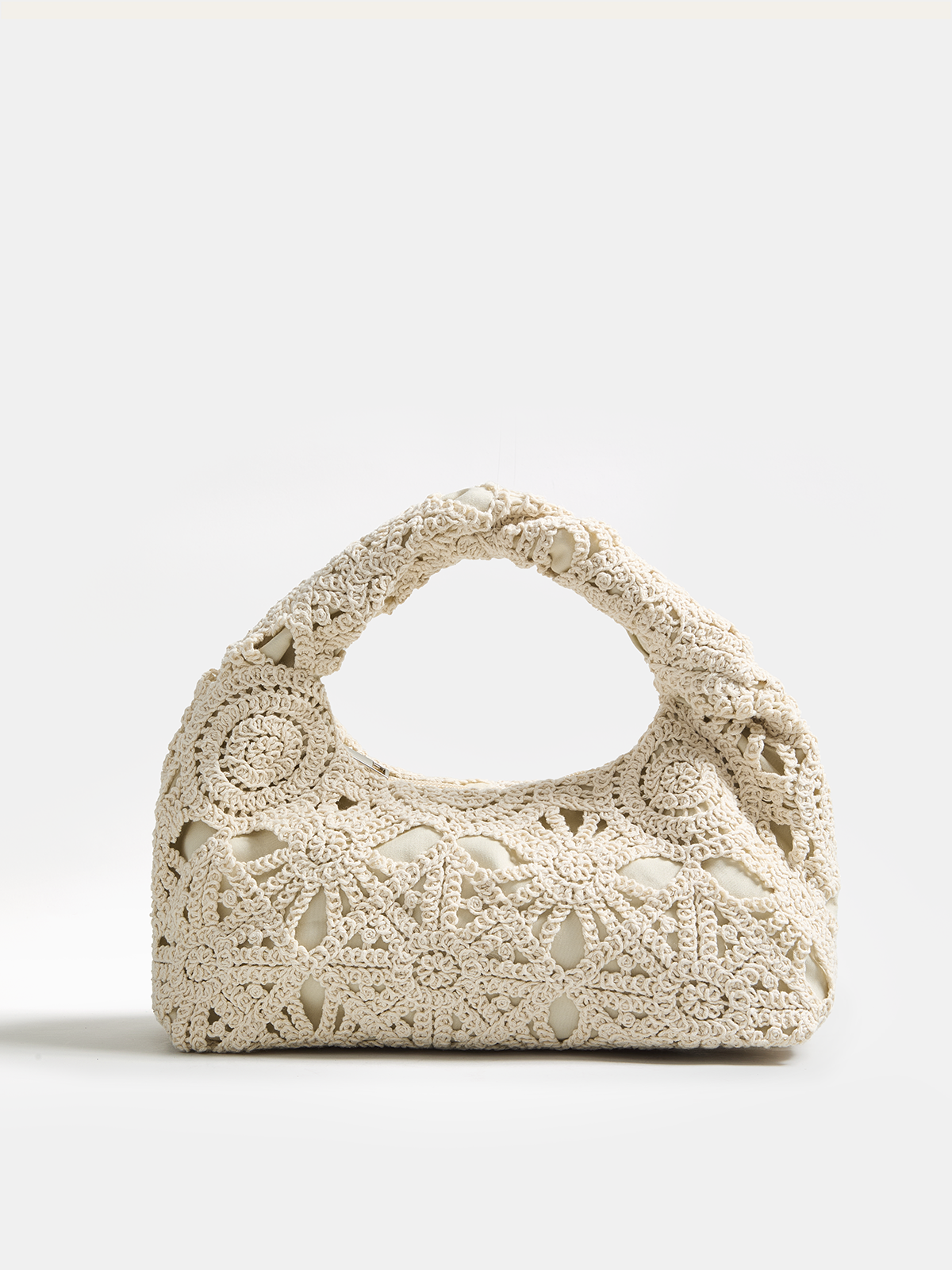 Crochet Hollow Handheld Hobo Bag Lightweight Stylish Summer Accessory