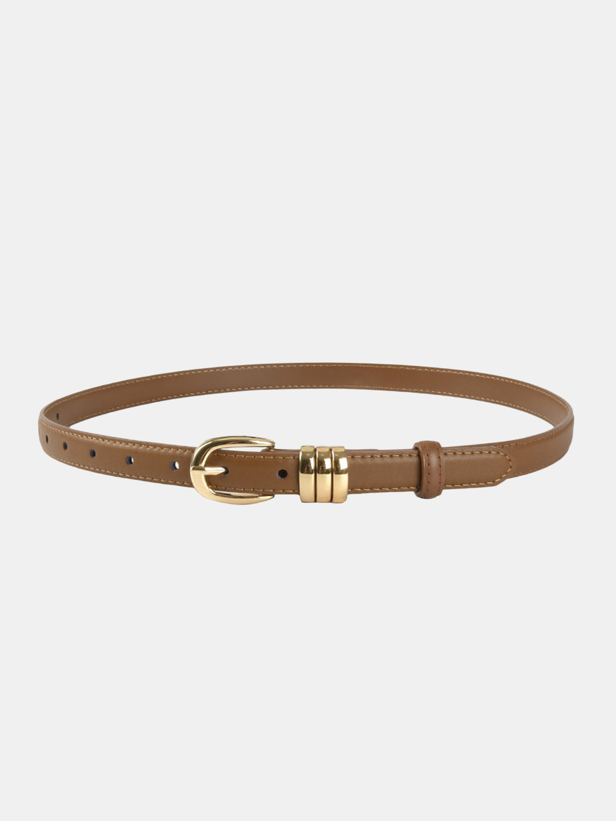 Slim Metal Buckle Genuine Leather Belt for Casual Wear