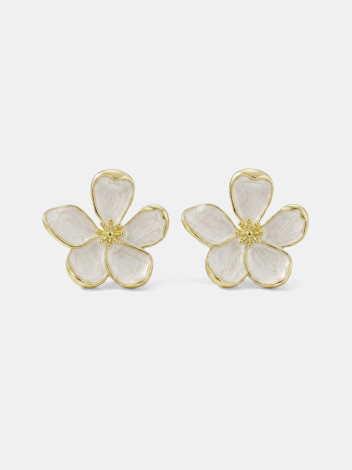 Large Flower Stud Earrings, Elegant Floral Statement Jewelry Design for Women