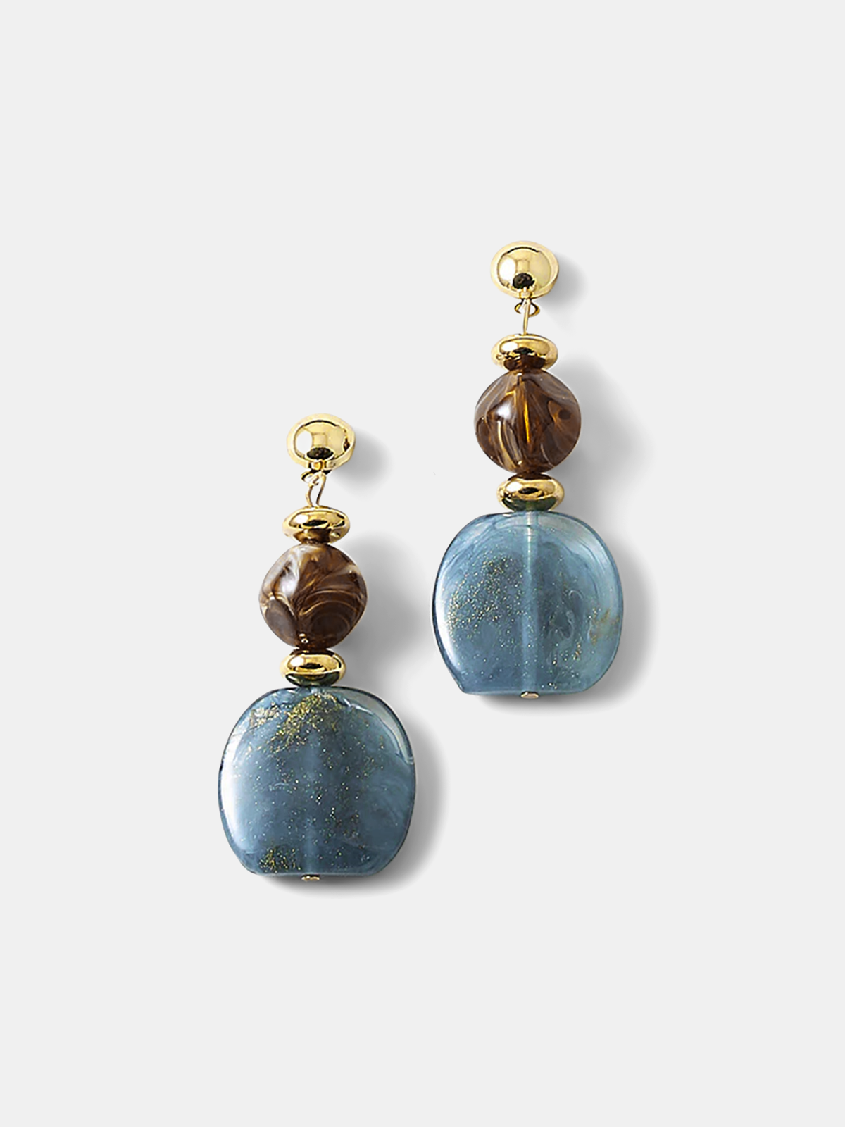Vintage Resin Bead Drop Dangle Earrings, Bohemian Statement Fashion Jewelry