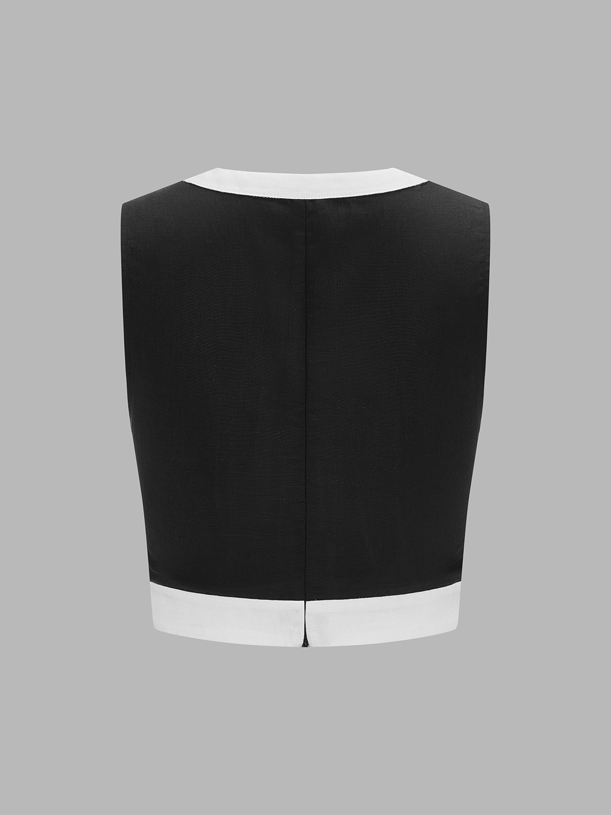 Contrast Trim Crop Top & Side Slit Midi Skirt Set for Women