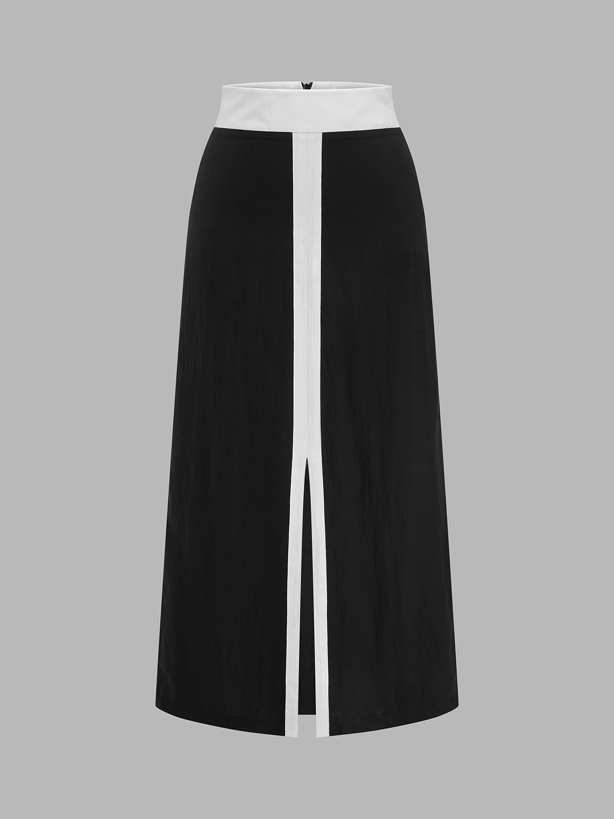 Contrast Trim Crop Top & Side Slit Midi Skirt Set for Women