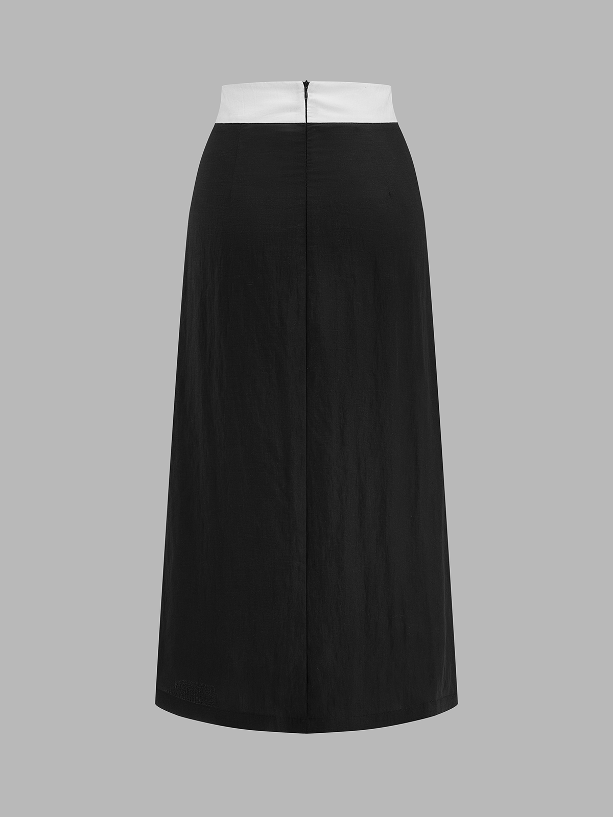 Contrast Trim Crop Top & Side Slit Midi Skirt Set for Women