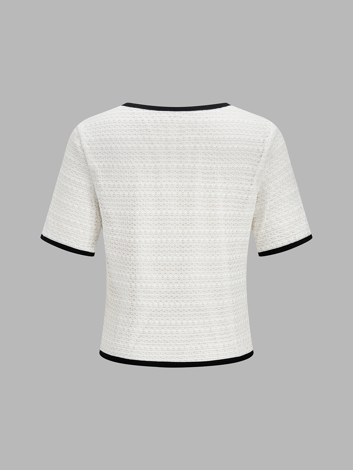 Knitted Contrast Binding Tie Front Top & Shorts Set Cozy Lounge Wear