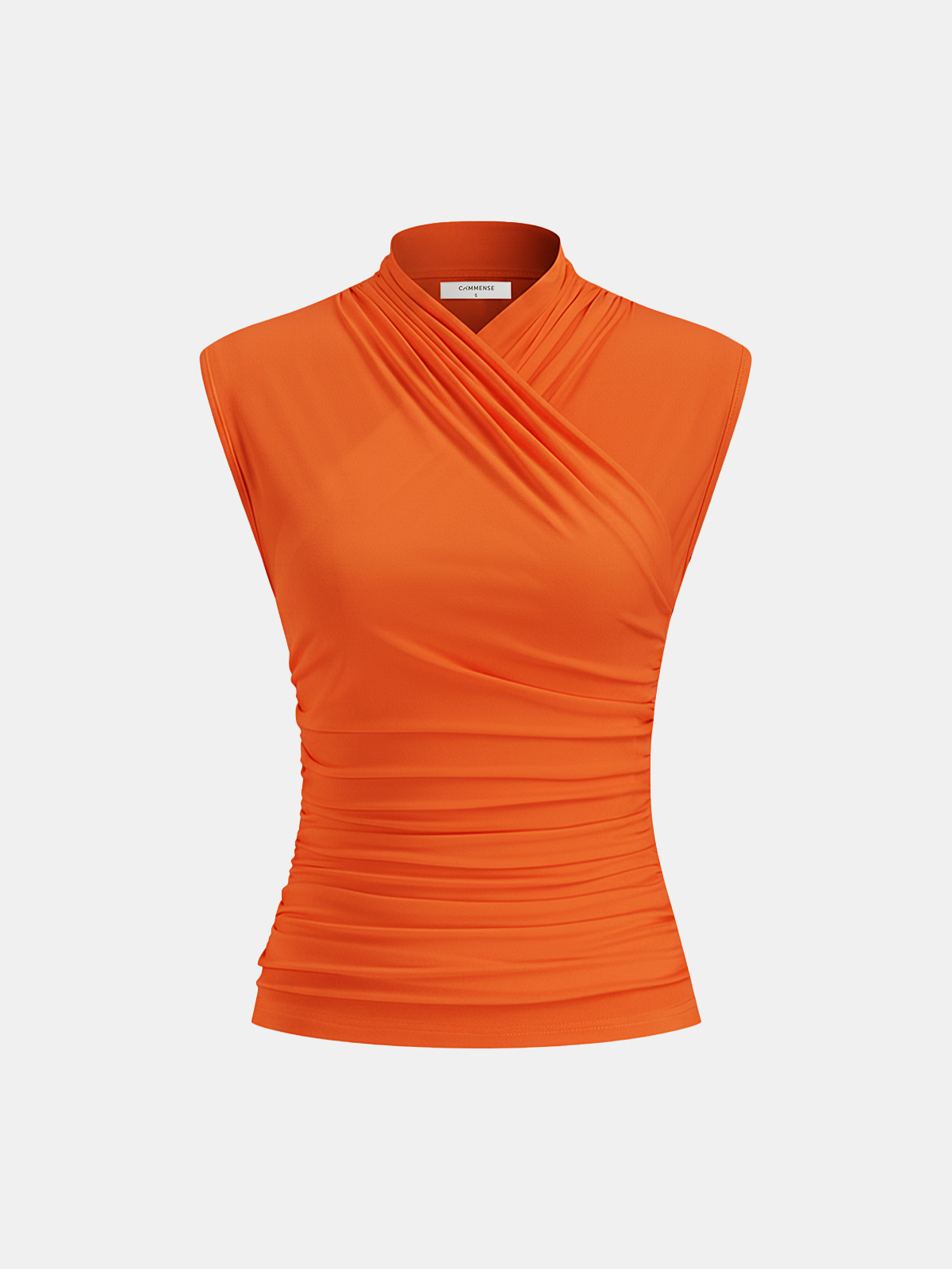 Cross Neck Ruched Fitted Tank Top for Women, Summer Casual Wear