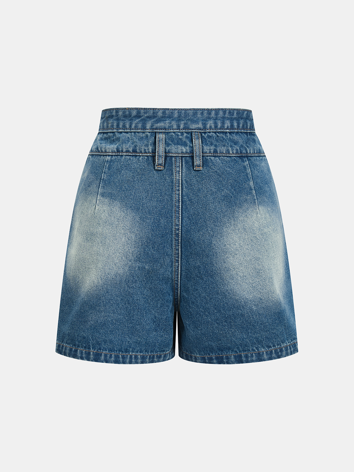 Layered Waistband Asymmetric Denim Skort Women's Fashion Trendy Style