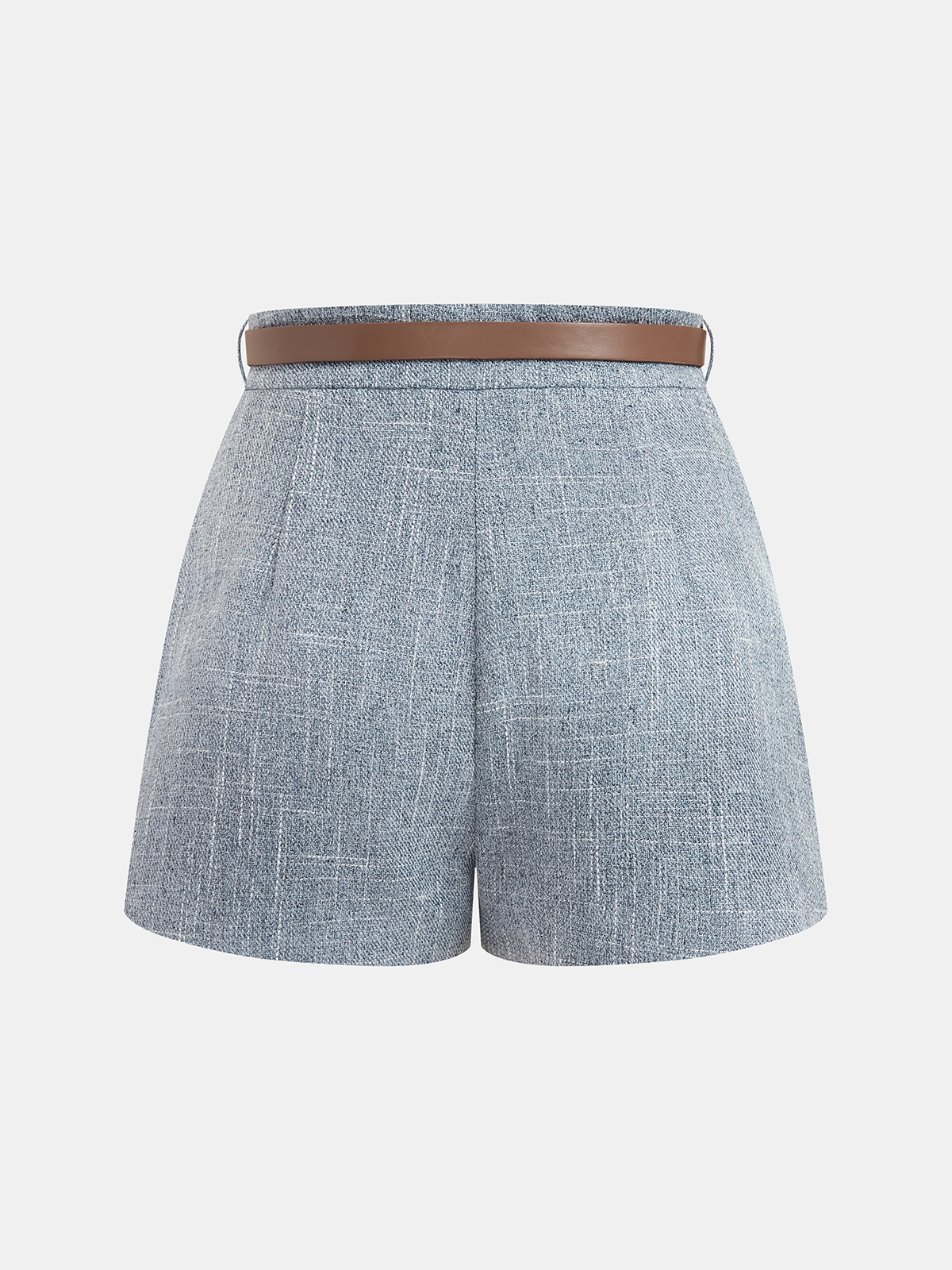 Belted Mid-Waist Casual Shorts for Women Comfort Fit