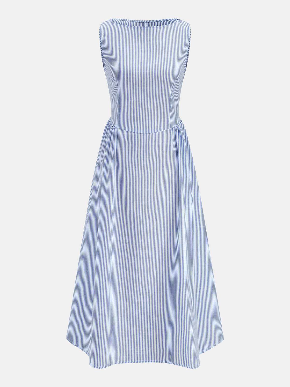 Sleeveless Striped Maxi Dress for Summer Beachwear