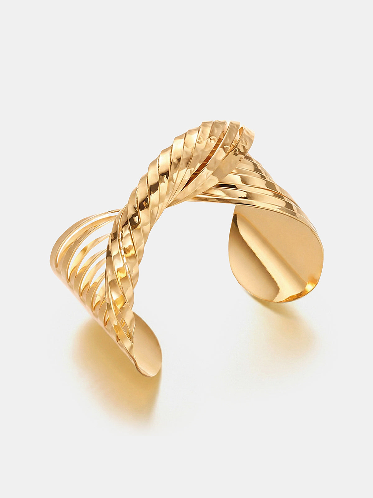 Twisted Multi Layer Cuff Bracelet, Stainless Steel Adjustable Fashion Accessory