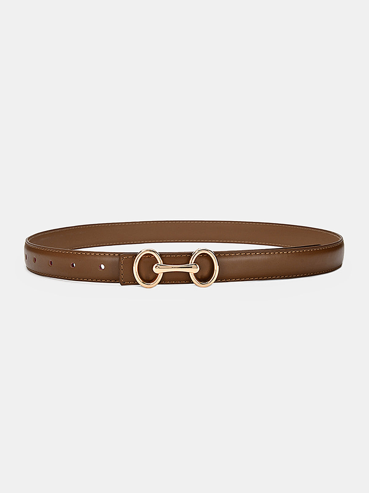 Horsebit Buckle Leather Belt for Men and Women, High-Quality Craftsmanship