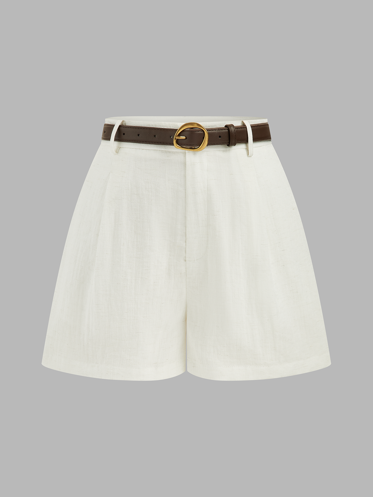 High Waist Belted Linen Blend Shorts for Women Summer Essential
