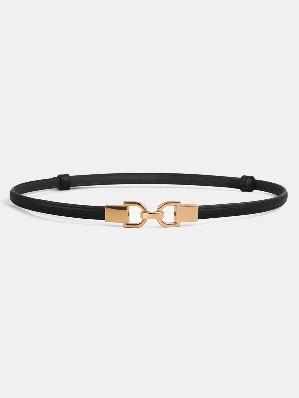 Minimalist Metal Buckle Thin Leather Waist Belt for Women Adjustable Stylish