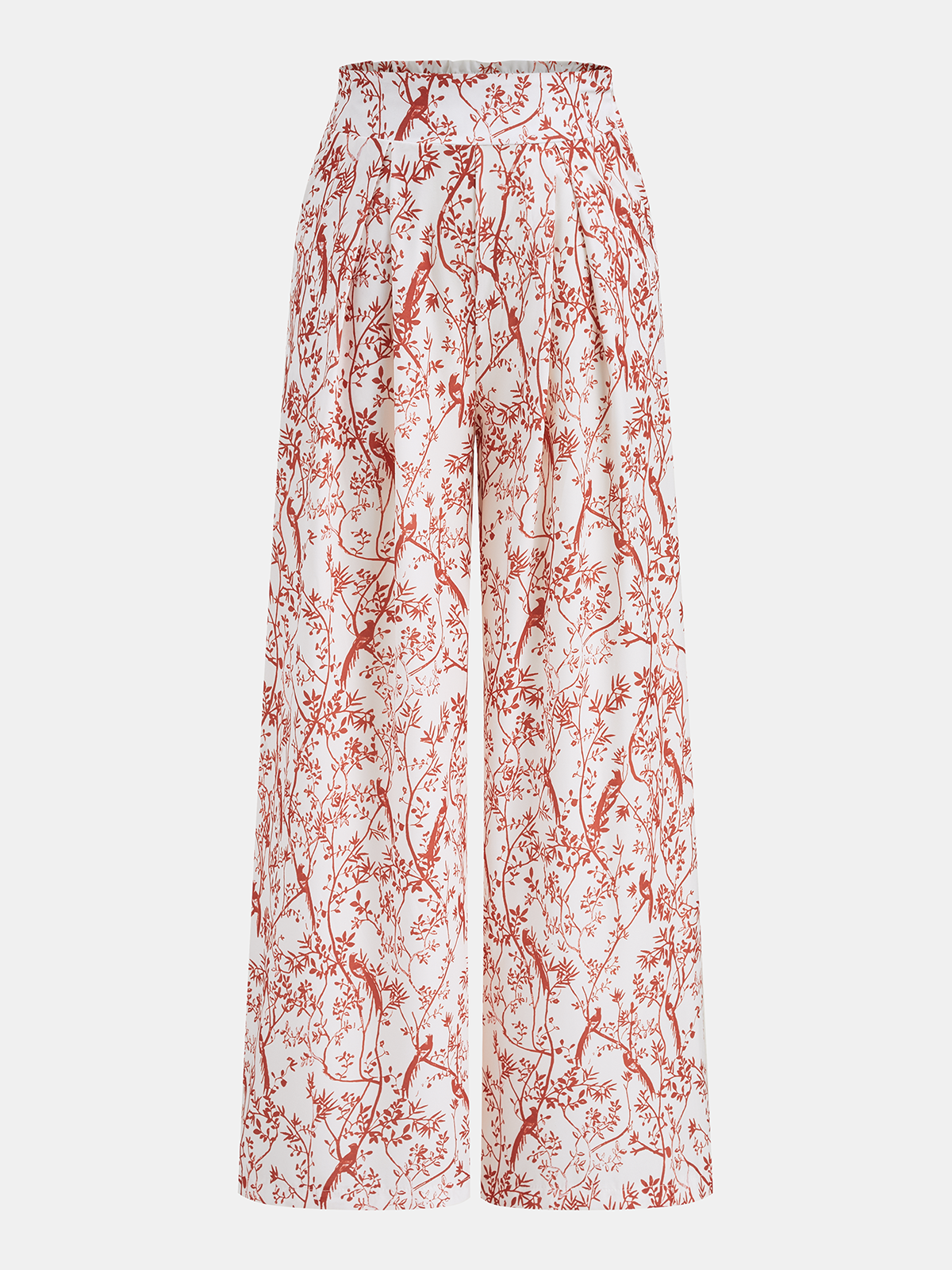 Cropped Top & Printed Wide Leg Pants Trendy Casual Outfit