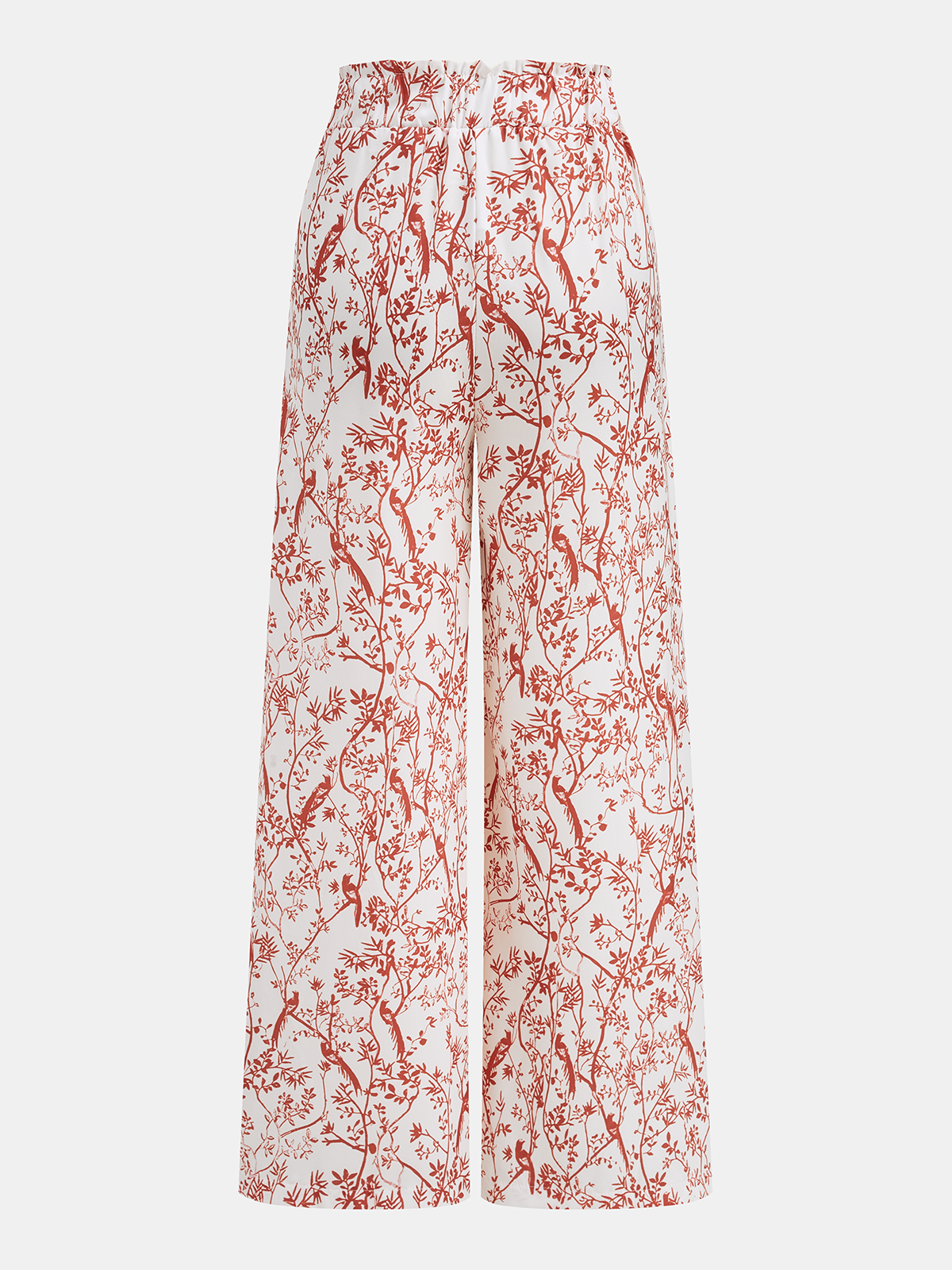 Cropped Top & Printed Wide Leg Pants Trendy Casual Outfit