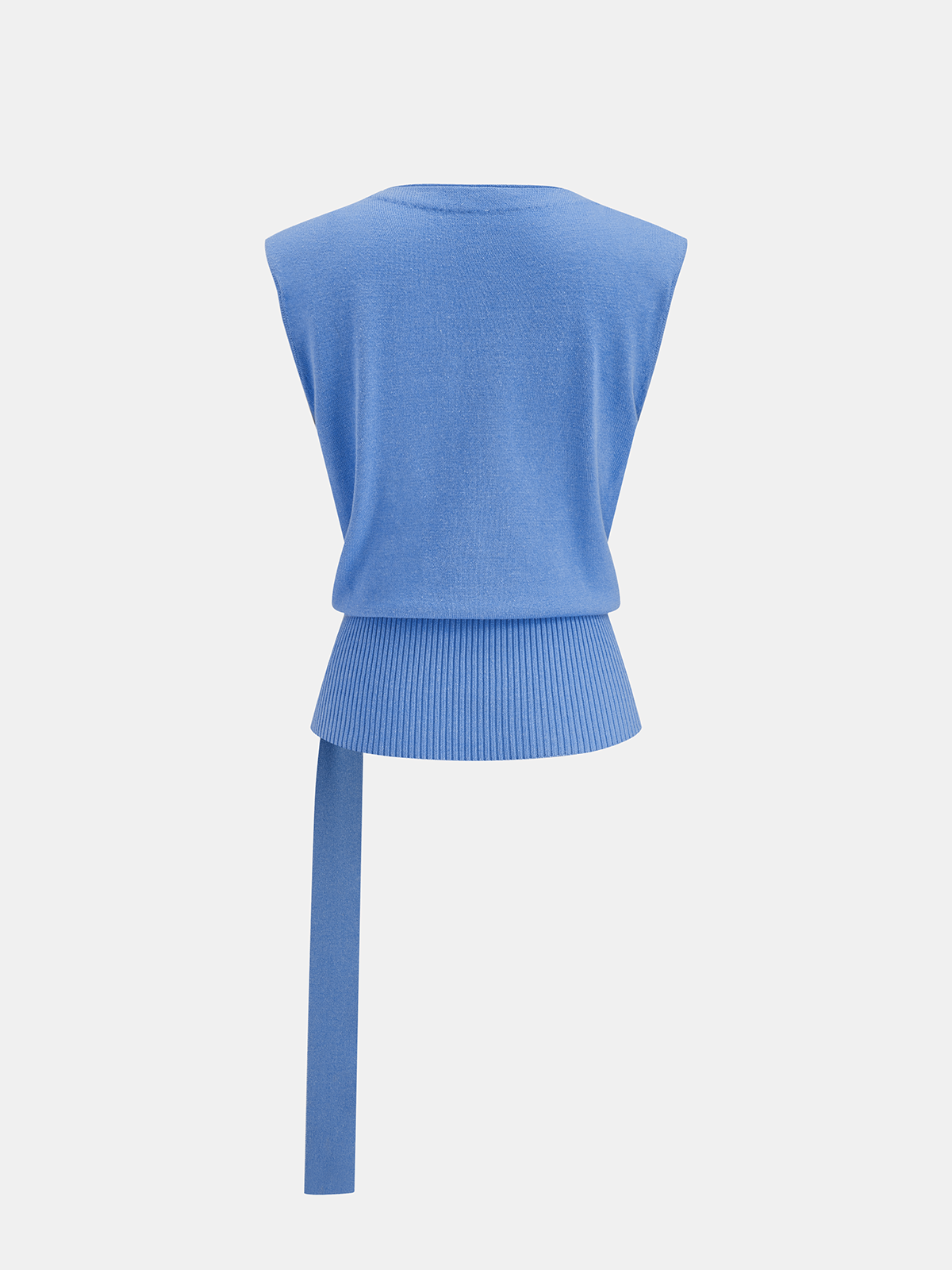 V-Neck Tie Waist Knit Vest Comfortable Sleeveless Sweater Top