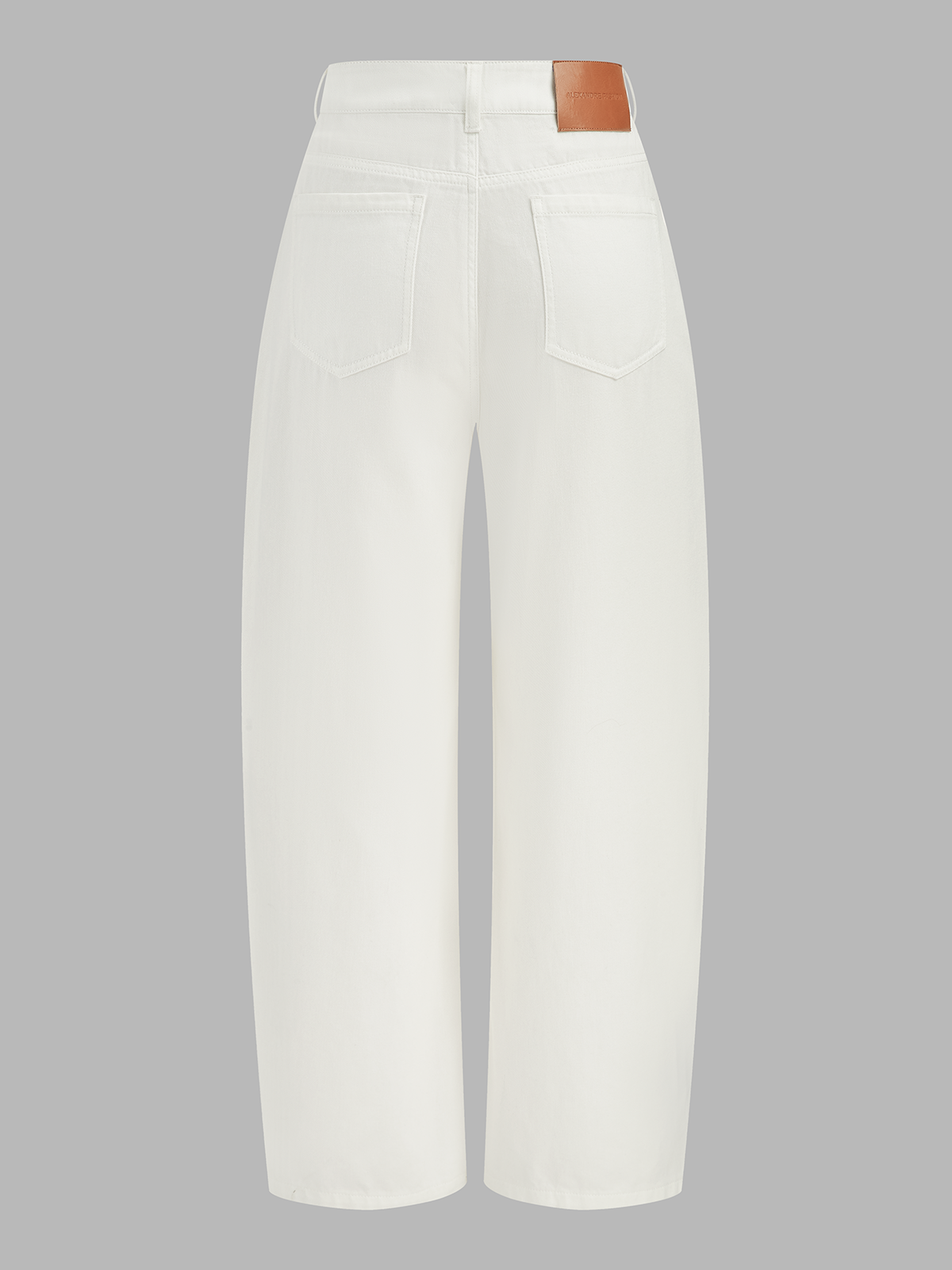 Drawstring Barrel Wide Leg Jeans Comfort Fit High Waist Denim