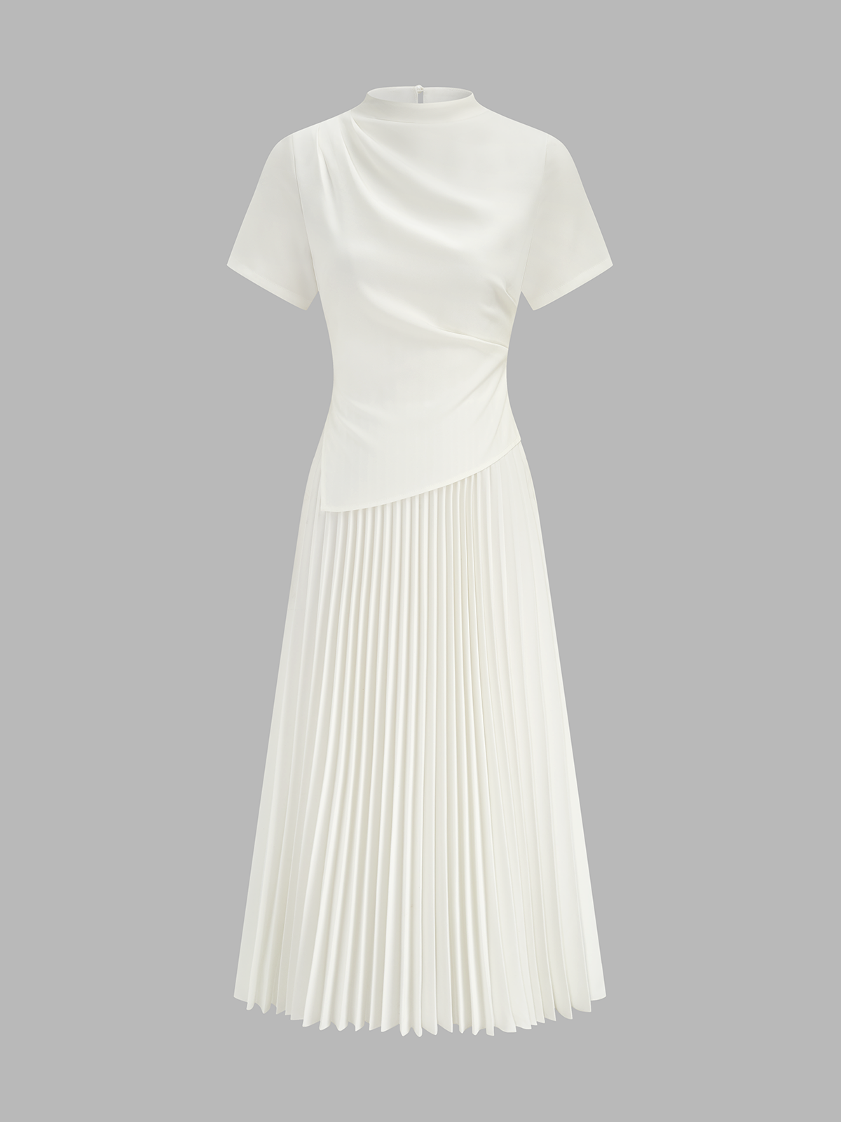 2 In 1 Short Sleeve Pleated Maxi Dress Casual Summer Style