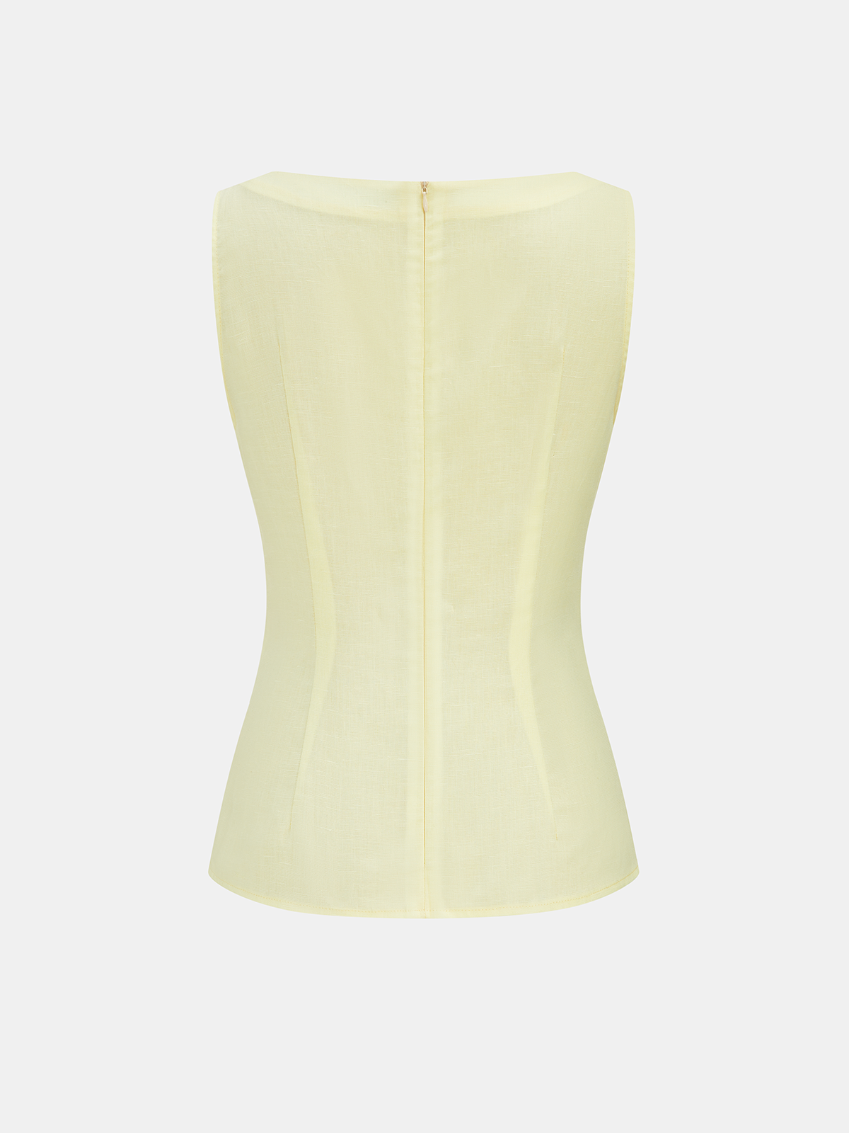 Twisted Waist Linen Blend Sleeveless Blouse for Summer Casual Wear