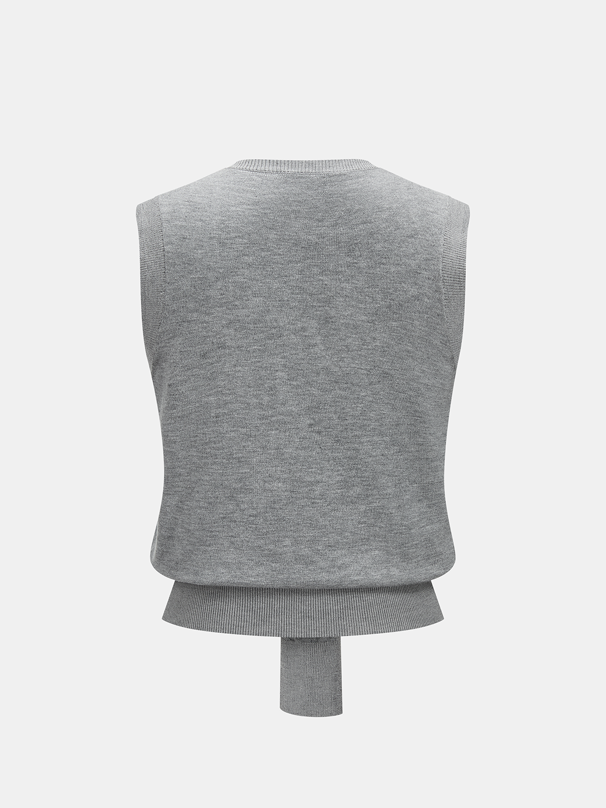 Knotted Scarf Design Sleeveless Stylish Knit Vest Top for Women
