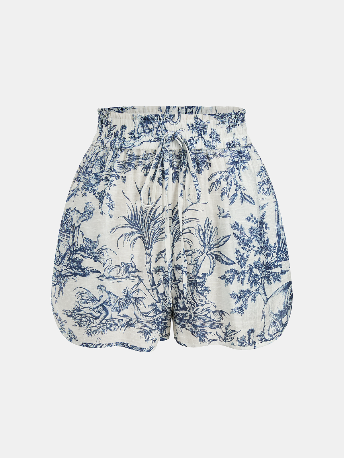 Toile Print Casual Three Piece Shorts Set for Women, Summer Outfit
