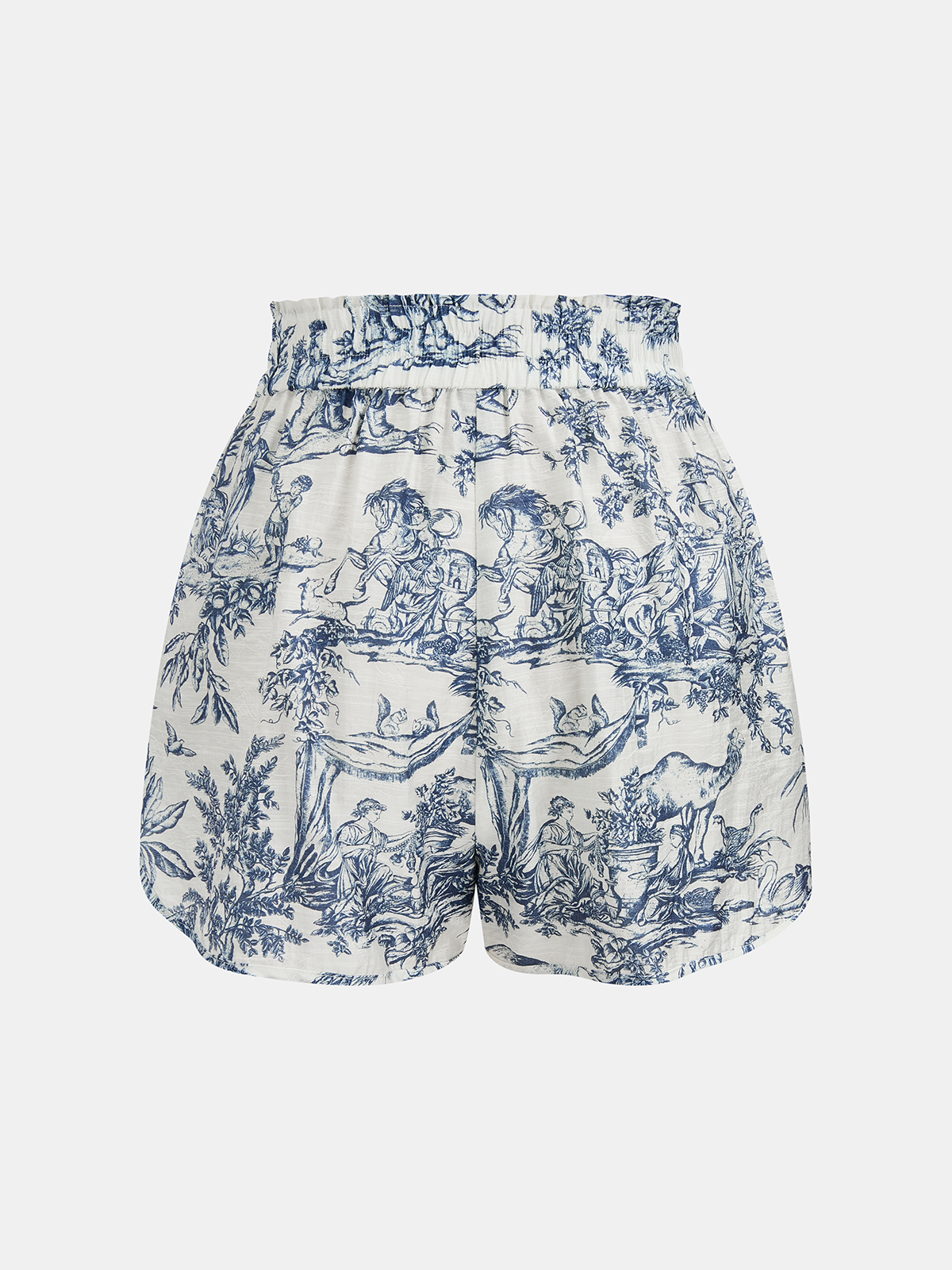 Toile Print Casual Three Piece Shorts Set for Women, Summer Outfit