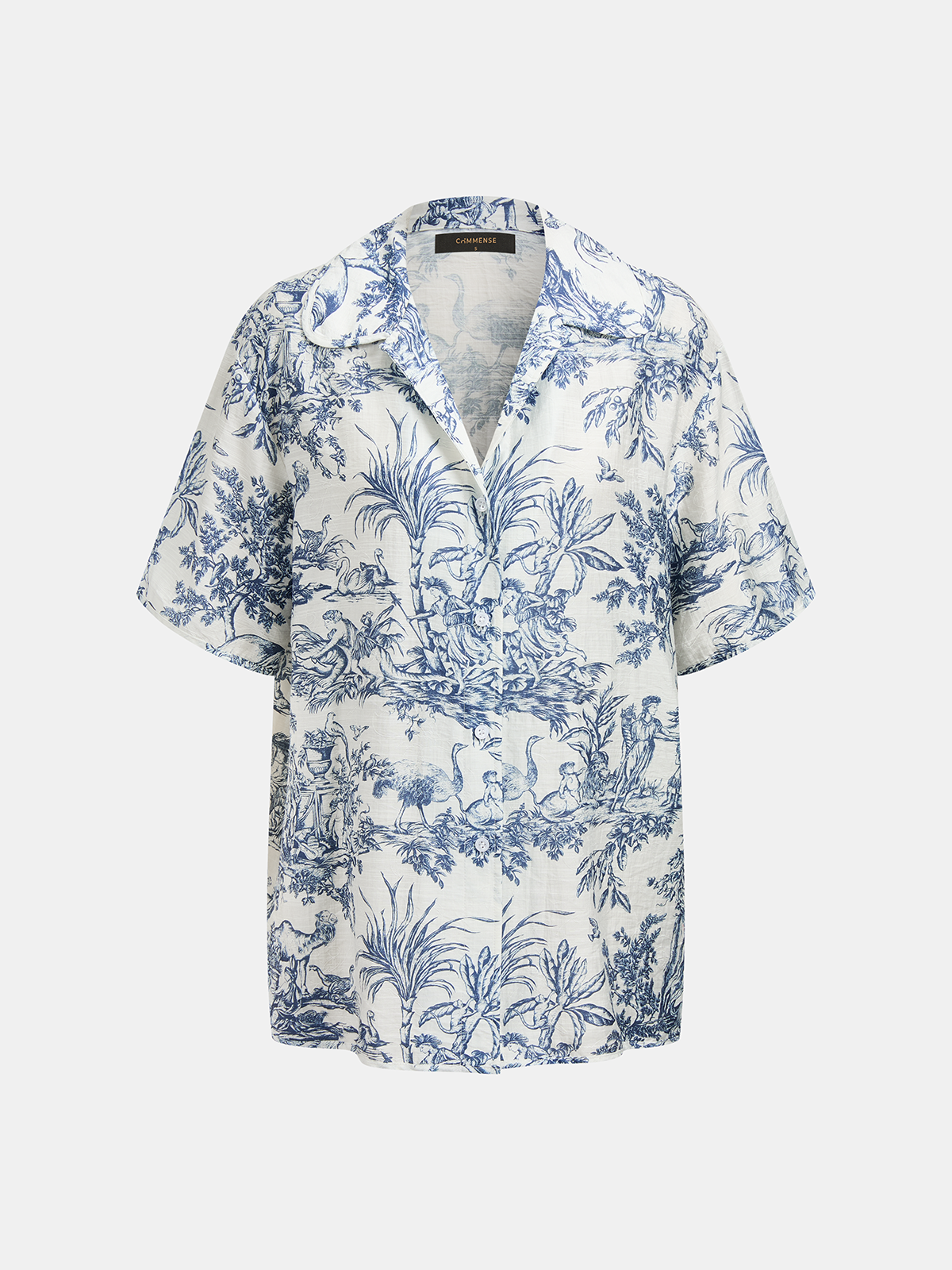 Toile Print Casual Three Piece Shorts Set for Women, Summer Outfit
