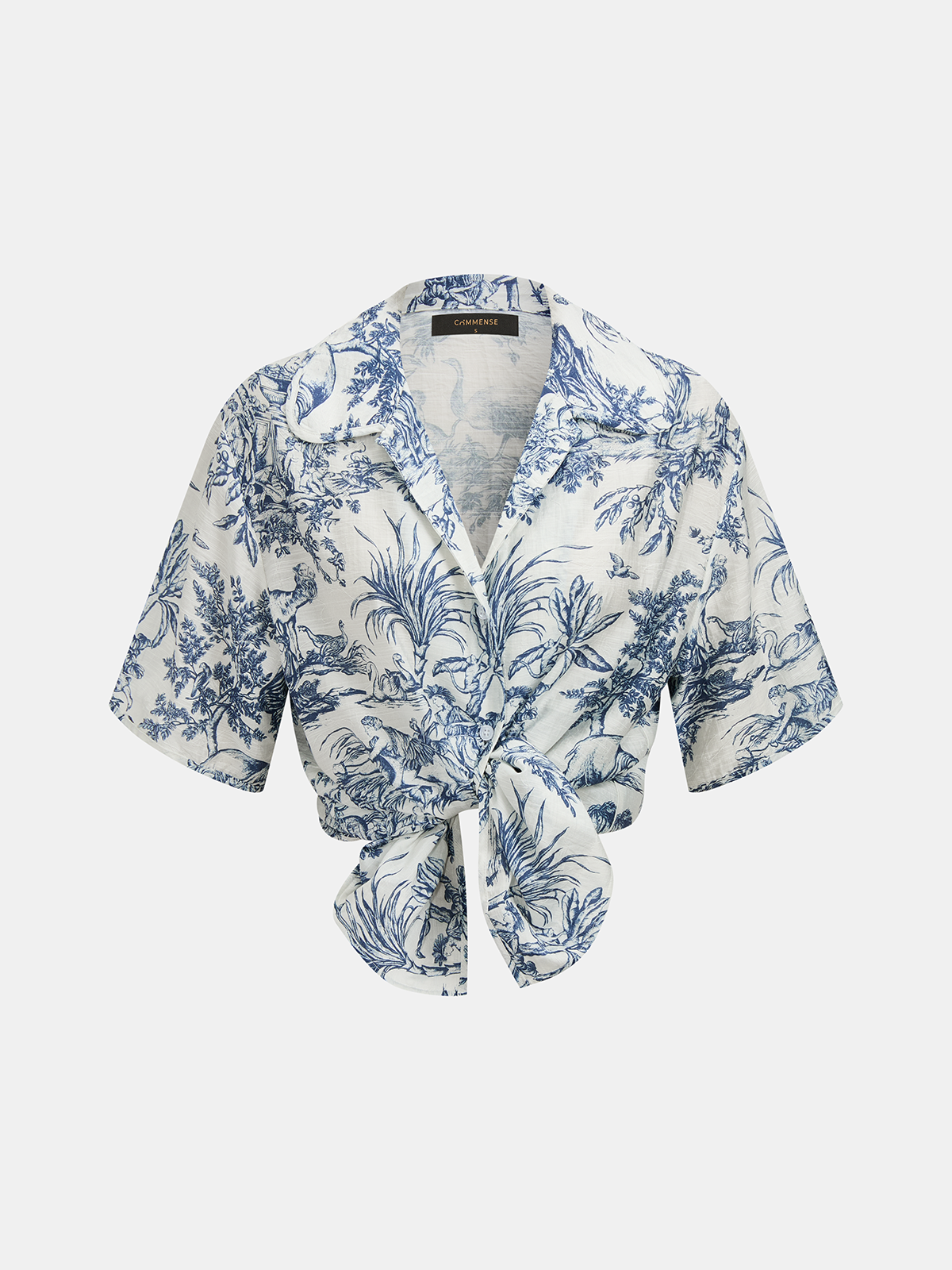 Toile Print Casual Three Piece Shorts Set for Women, Summer Outfit