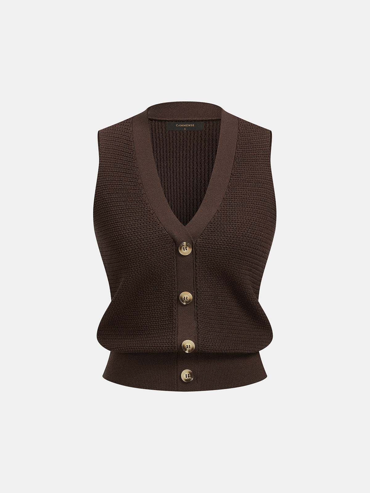 V Neck Button Down Knit Vest & Pants Set Casual Comfortable Outfit