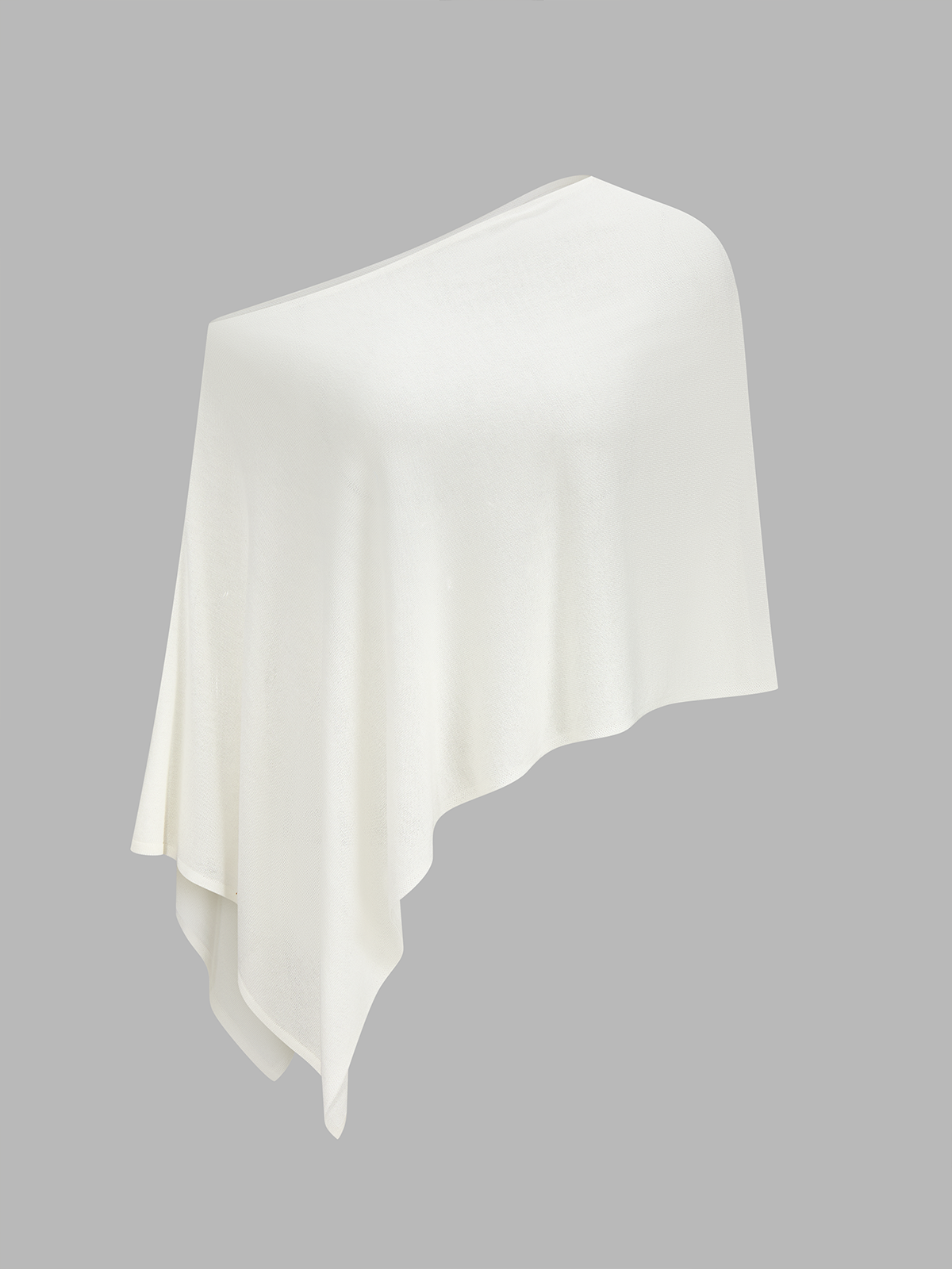 Asymmetric Knit Cape Top & Mini Skirt Set Stylish Women's Outfit